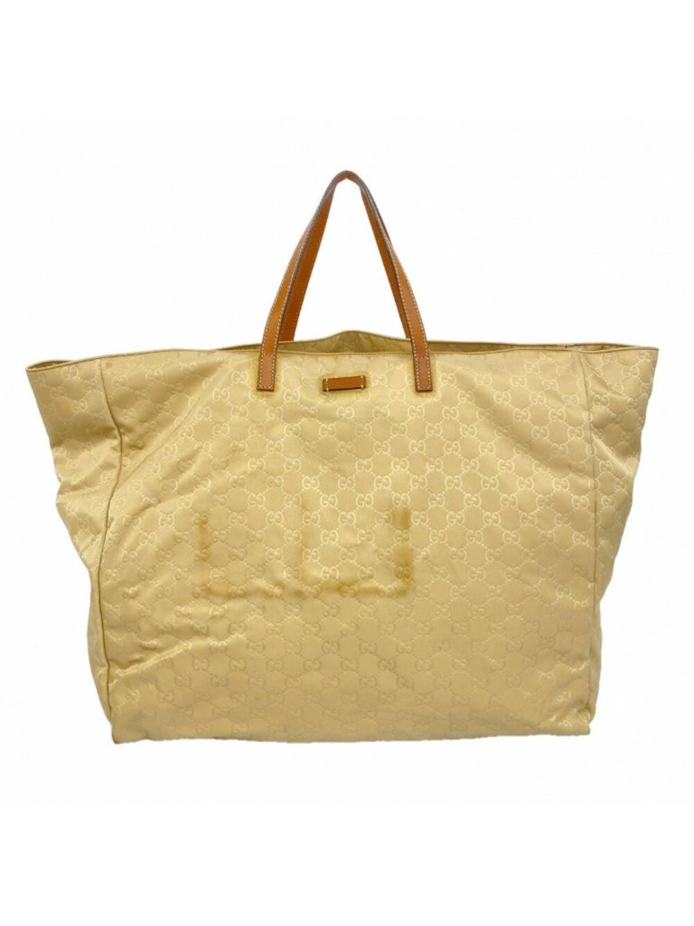 Gucci Tote GG Nylon Beige Silver